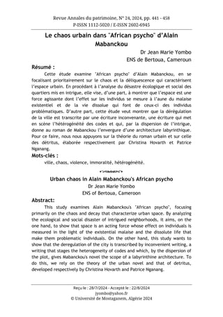 مجلة حوليات التراث مستغانم، العدد 24، 2024