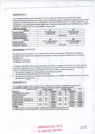 Annales CYCLE EXPERTISE COMPTABLE ISCAE-/ 2004 2015