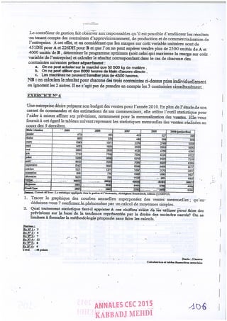 Annales CYCLE EXPERTISE COMPTABLE ISCAE-/ 2004 2015