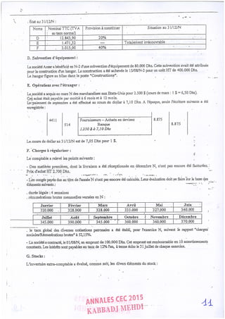 Annales CYCLE EXPERTISE COMPTABLE ISCAE-/ 2004 2015