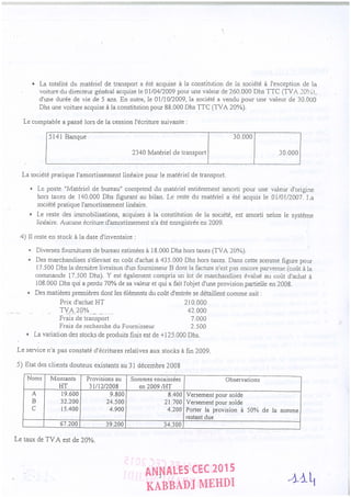Annales CYCLE EXPERTISE COMPTABLE ISCAE-/ 2004 2015