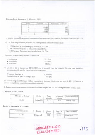 Annales CYCLE EXPERTISE COMPTABLE ISCAE-/ 2004 2015