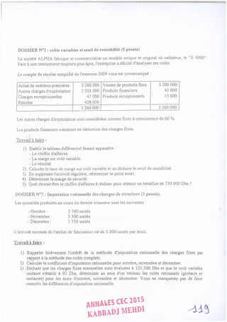 Annales CYCLE EXPERTISE COMPTABLE ISCAE-/ 2004 2015