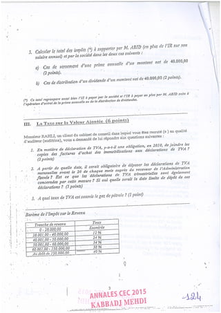 Annales CYCLE EXPERTISE COMPTABLE ISCAE-/ 2004 2015