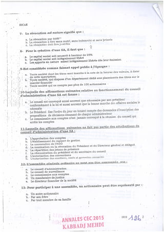 Annales CYCLE EXPERTISE COMPTABLE ISCAE-/ 2004 2015