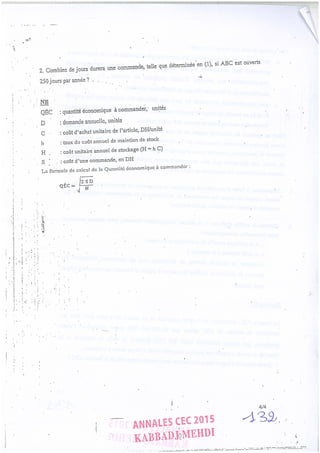 Annales CYCLE EXPERTISE COMPTABLE ISCAE-/ 2004 2015