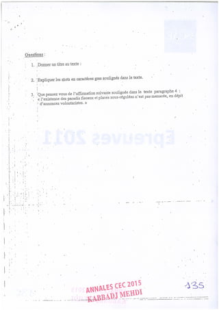 Annales CYCLE EXPERTISE COMPTABLE ISCAE-/ 2004 2015