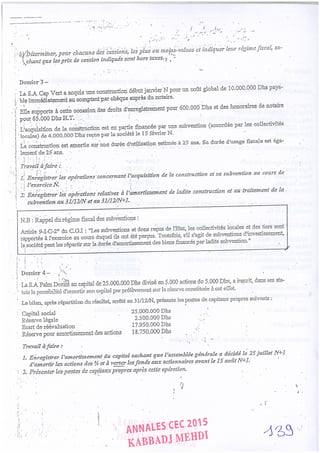 Annales CYCLE EXPERTISE COMPTABLE ISCAE-/ 2004 2015