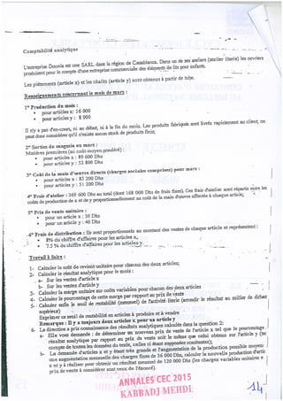 Annales CYCLE EXPERTISE COMPTABLE ISCAE-/ 2004 2015