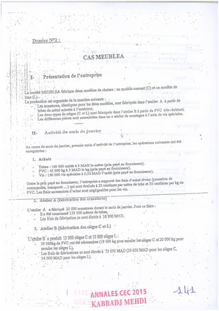 Annales CYCLE EXPERTISE COMPTABLE ISCAE-/ 2004 2015