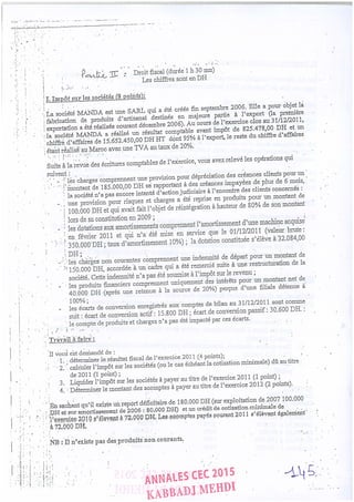 Annales CYCLE EXPERTISE COMPTABLE ISCAE-/ 2004 2015