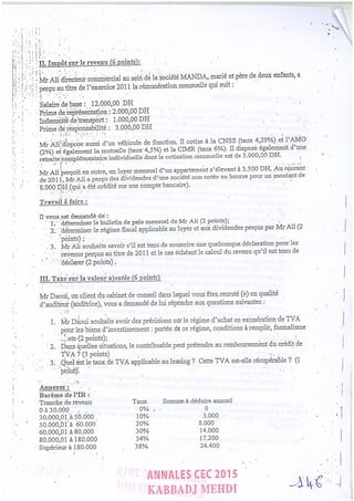 Annales CYCLE EXPERTISE COMPTABLE ISCAE-/ 2004 2015