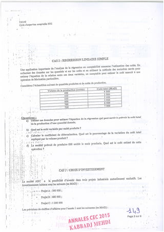 Annales CYCLE EXPERTISE COMPTABLE ISCAE-/ 2004 2015