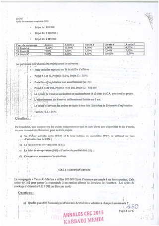 Annales CYCLE EXPERTISE COMPTABLE ISCAE-/ 2004 2015