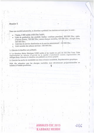 Annales CYCLE EXPERTISE COMPTABLE ISCAE-/ 2004 2015