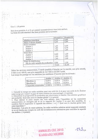 Annales CYCLE EXPERTISE COMPTABLE ISCAE-/ 2004 2015