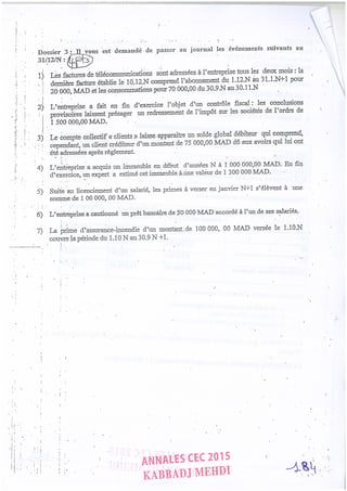 Annales CYCLE EXPERTISE COMPTABLE ISCAE-/ 2004 2015