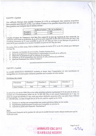 Annales CYCLE EXPERTISE COMPTABLE ISCAE-/ 2004 2015