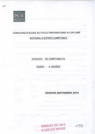 Annales CYCLE EXPERTISE COMPTABLE ISCAE-/ 2004 2015
