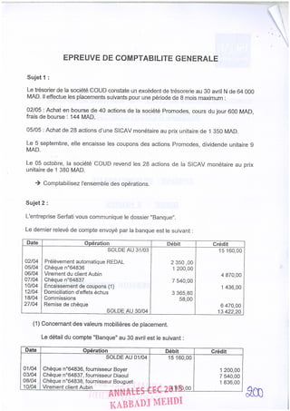 Annales CYCLE EXPERTISE COMPTABLE ISCAE-/ 2004 2015