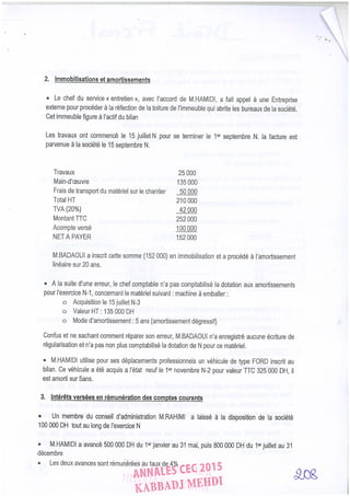 Annales CYCLE EXPERTISE COMPTABLE ISCAE-/ 2004 2015