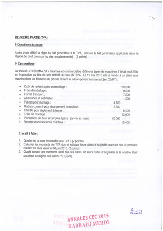 Annales CYCLE EXPERTISE COMPTABLE ISCAE-/ 2004 2015