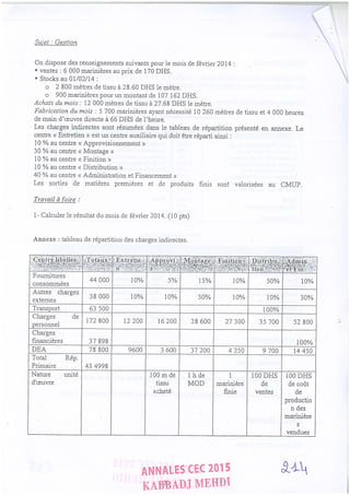 Annales CYCLE EXPERTISE COMPTABLE ISCAE-/ 2004 2015