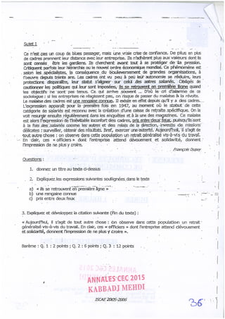 Annales CYCLE EXPERTISE COMPTABLE ISCAE-/ 2004 2015