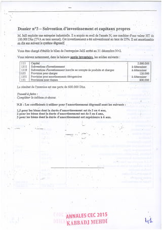 Annales CYCLE EXPERTISE COMPTABLE ISCAE-/ 2004 2015