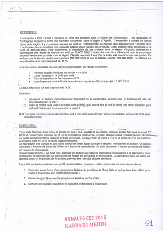 Annales CYCLE EXPERTISE COMPTABLE ISCAE-/ 2004 2015