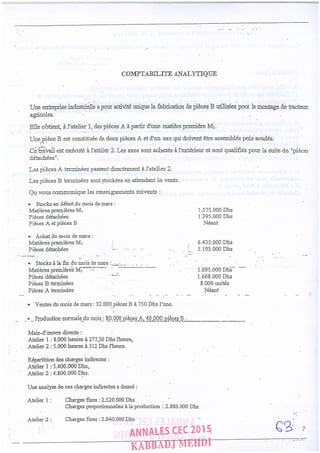 Annales CYCLE EXPERTISE COMPTABLE ISCAE-/ 2004 2015