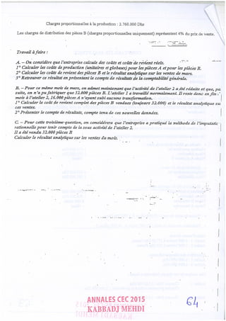 Annales CYCLE EXPERTISE COMPTABLE ISCAE-/ 2004 2015