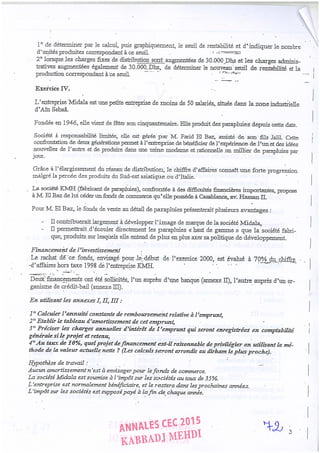 Annales CYCLE EXPERTISE COMPTABLE ISCAE-/ 2004 2015