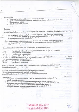 Annales CYCLE EXPERTISE COMPTABLE ISCAE-/ 2004 2015