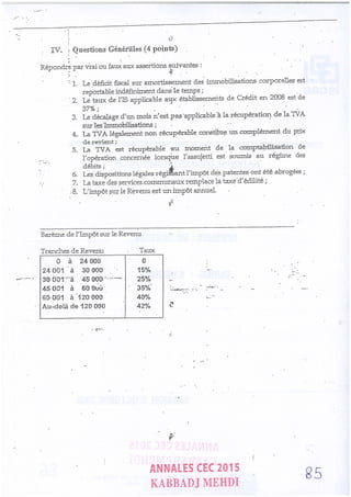 Annales CYCLE EXPERTISE COMPTABLE ISCAE-/ 2004 2015