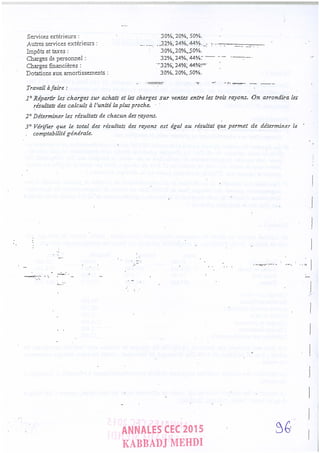 Annales CYCLE EXPERTISE COMPTABLE ISCAE-/ 2004 2015