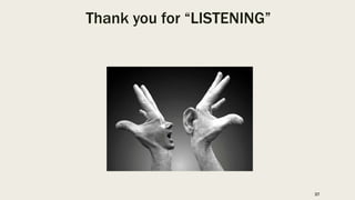 Thank you for “LISTENING”
37
 