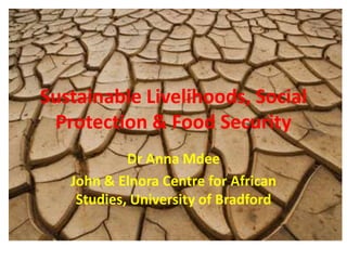 Sustainable Livelihoods, Social Protection & Food Security Dr Anna Mdee John & Elnora Centre for African Studies, University of Bradford 