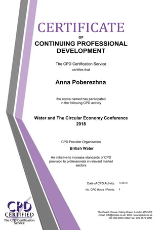 Anna Poberezhna
Water and The Circular Economy Conference
2018
British Water
14.06.18
6
 