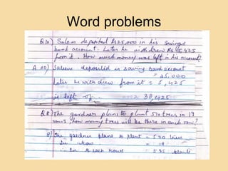 Word problems
 