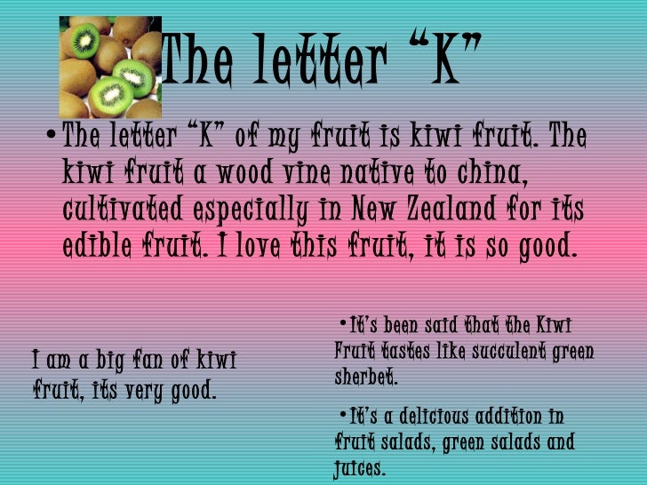 fruit abc book foods that start with the letter k