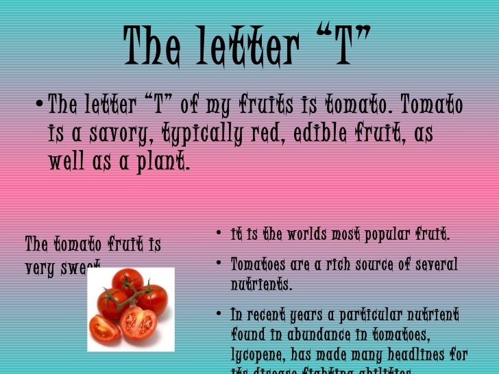 fruit abc book foods that start with the letter t