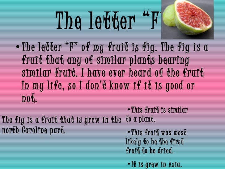 fruit abc book 7 letter foods