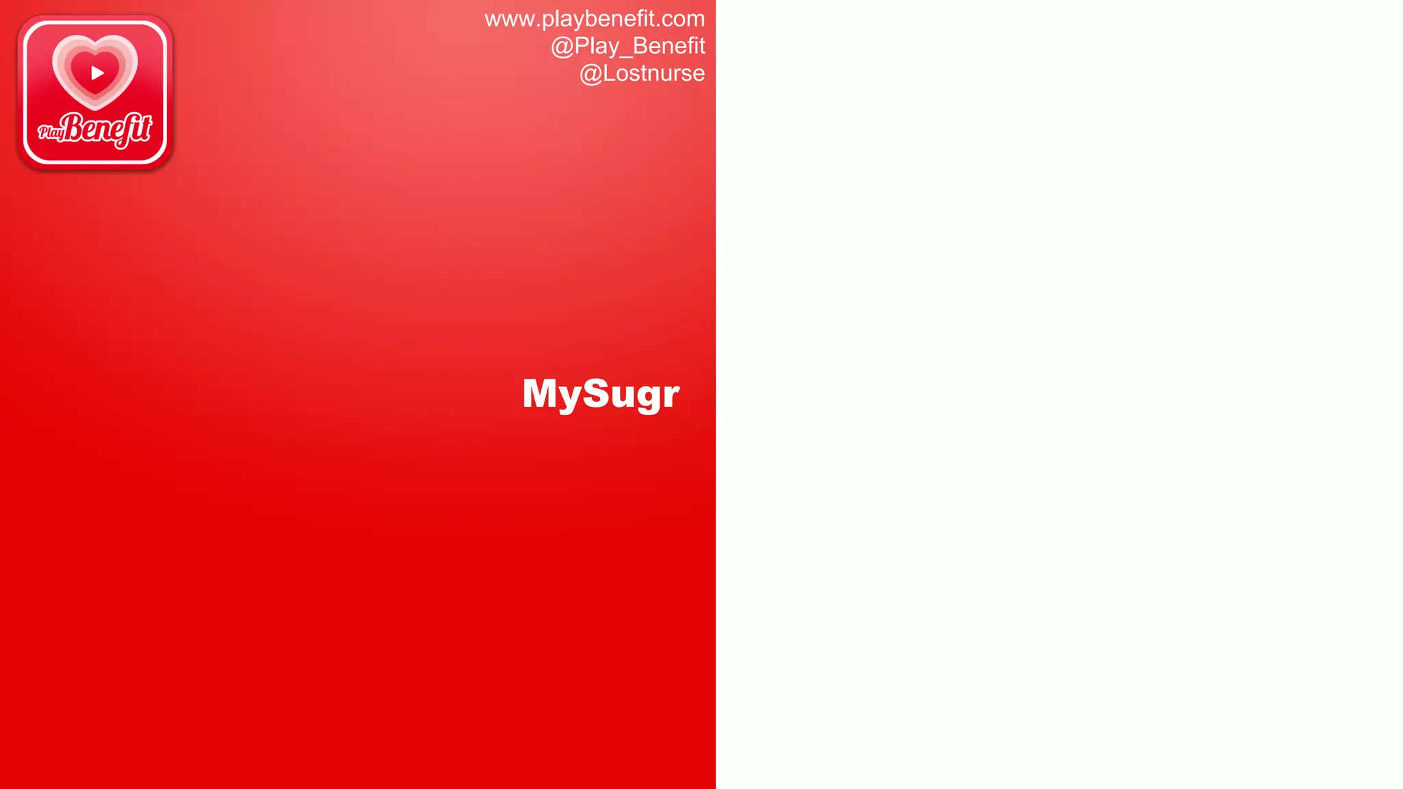 www.playbenefit.com
@Play_Benefit
@Lostnurse
MySugr
 