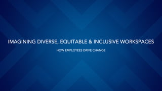 IMAGINING DIVERSE, EQUITABLE & INCLUSIVE WORKSPACES
HOW EMPLOYEES DRIVE CHANGE
 
