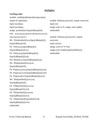 VLSI lab manual | PDF