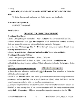 VLSI lab manual | PDF