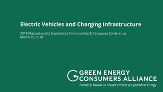 1
Formerly known as People’s Power & Light/Mass Energy
Electric Vehicles and Charging Infrastructure
2019 Massachusetts Sustainable Communities & Campuses Conference
March 29, 2019
 