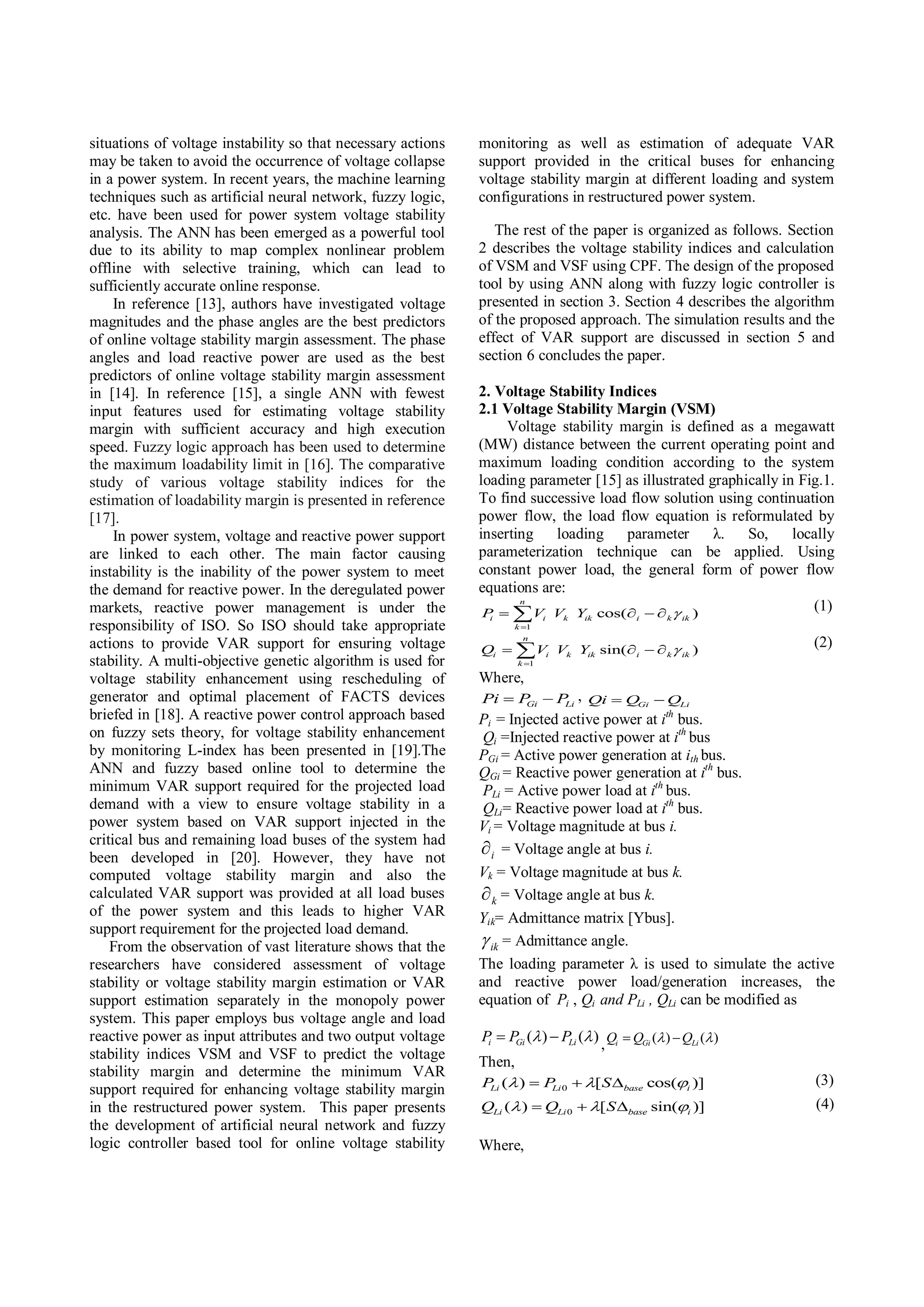 Ann based voltage stability margin assessment | PDF