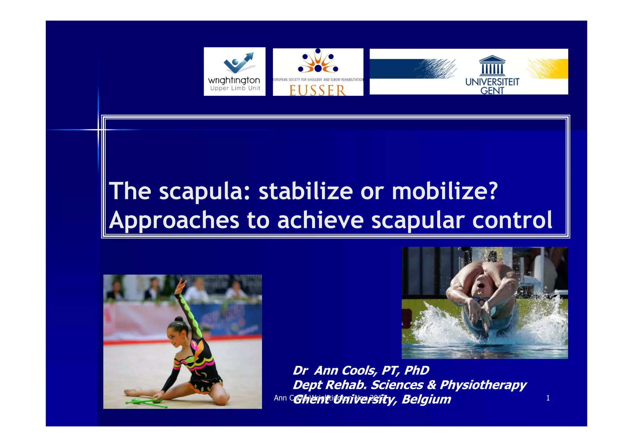 Ann cools 3 scapular rehab [compatibiliteitsmodus] | PDF